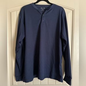 Long Sleeve Blue Henley
